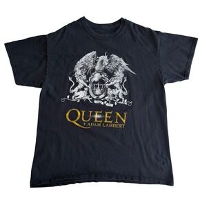 Queen Adam Lambert T Shirt Rhapsody Tour 2019 Band Tee Rock Music Black Large